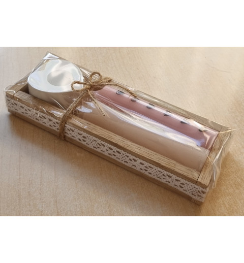 Kerzen Set " Mutmacherkerze "  rosa/blassrosa