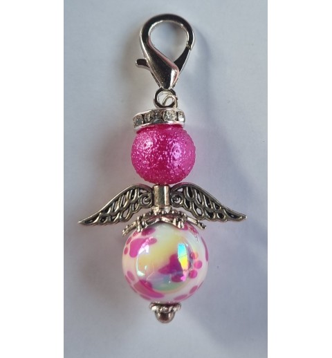 Perlen Engel mit Pfoten pink