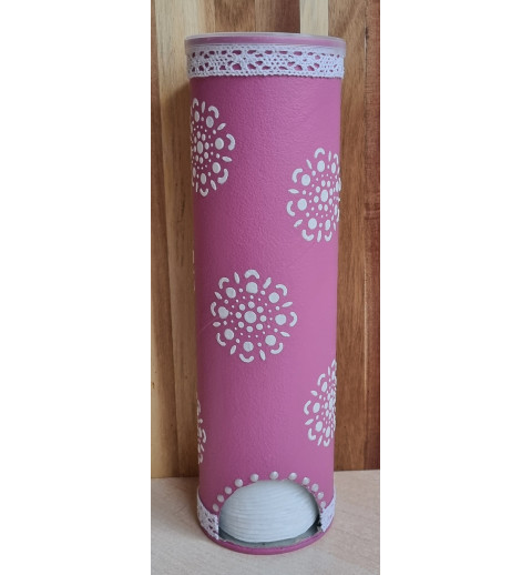 Wattepads Spender rosa/Muster