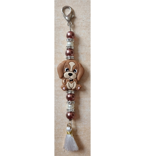 Schlüsselanhänger Hund braun