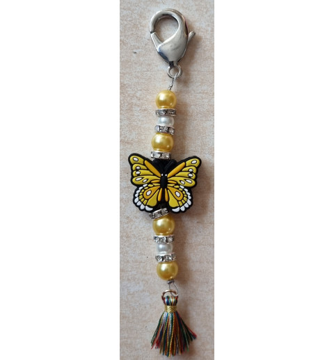 Schlüsselanhänger Schmetterling gelb