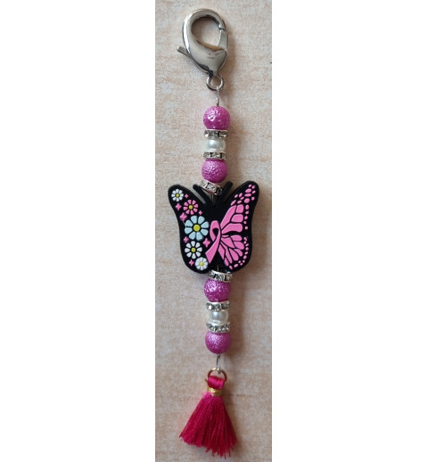 Schlüsselanhänger Schmetterling pink