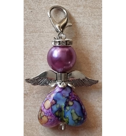 Herz Perlen Engel violette/bunt