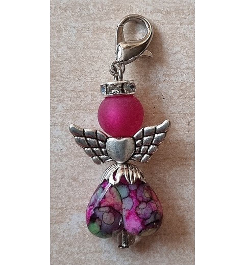 Herz Perlen Engel pink/bunt