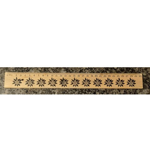 Holz Lineal Edelweiss schwarz