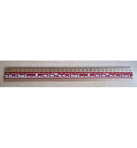 Holz Lineal Alpaufzug rot/weiss