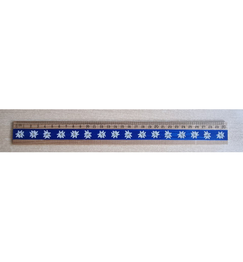 Holz Lineal Edelweiss blau