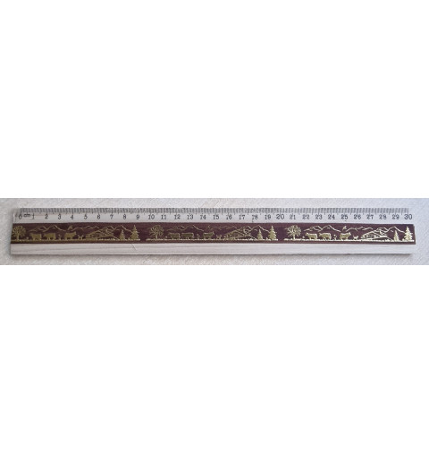 Holz Lineal Alpaufzug braun/gold