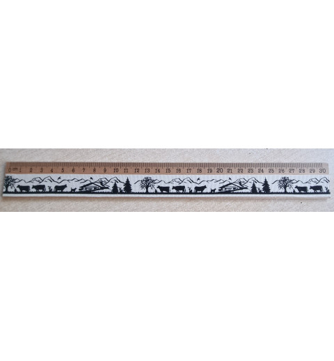 Holz Lineal Alpaufzug weiss/schwarz