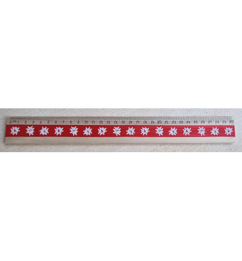 Holz Lineal Edelweiss rot