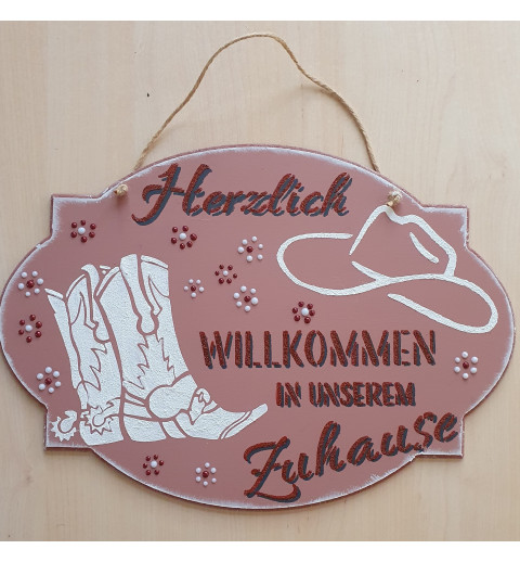 Schild  Herzlich Willkommen