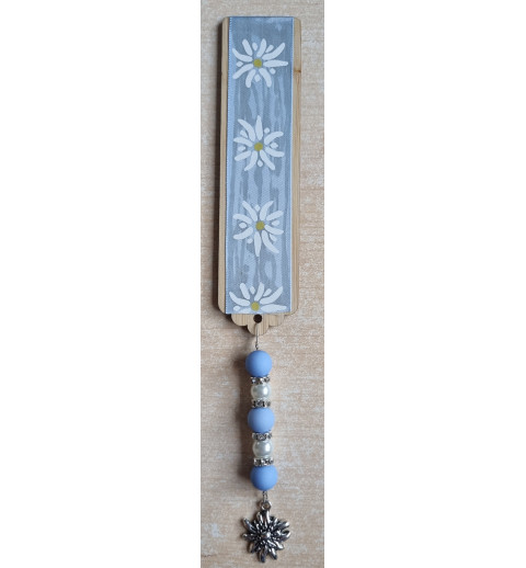 Lesezeichen Edelweiss/hellblau-weiss