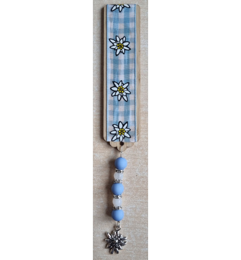 Lesezeichen Kariert/Edelweiss hellblau