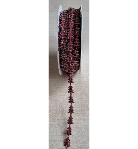 Dekoband Tannenbaum bordeaux/gold