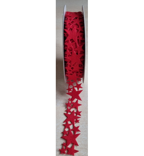 Filzband Sterne rot