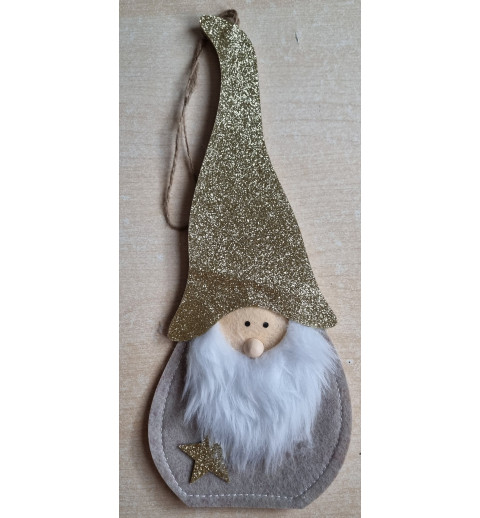 Wichtel Filz/Glitzer beige/gold