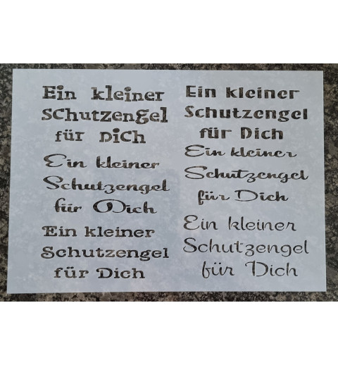 Schablone  " Ein kleiner Schutzengel für Dich "