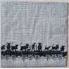 Serviette Alpaufzug grau/beige