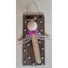 Schwemmholz Engel Holz Flügel/Masche pink