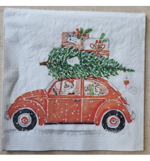 Serviette VW Käfer/Weihnachtsbaum