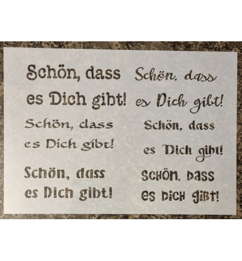 Schablone " Schön, dass es Dich gibt "