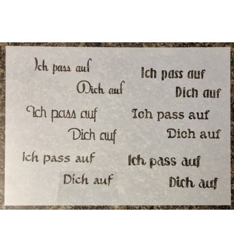 Schablone " Ich pass auf Dich auf "
