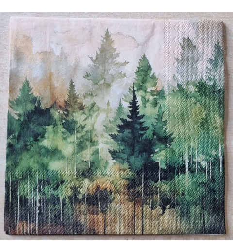 Serviette Wald grün/braun
