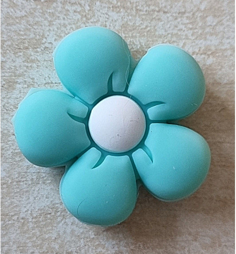 Silikon Blumen Perle türkis