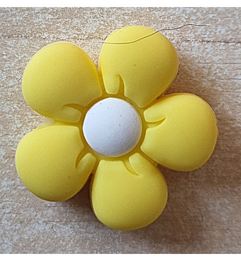 Silikon Blumen Perle gelb