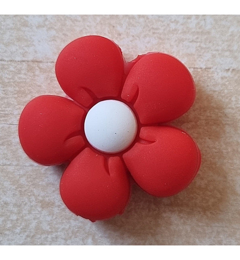 Silikon Blumen Perle rot