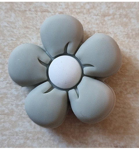 Silikon Blumen Perle grau