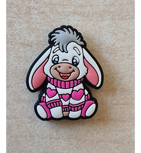 Silikon Esel Perle weiss/pink