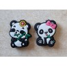 Silikon Panda Perle pinke Masche