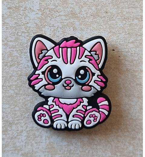 Silikon Katze Perle weiss/pink