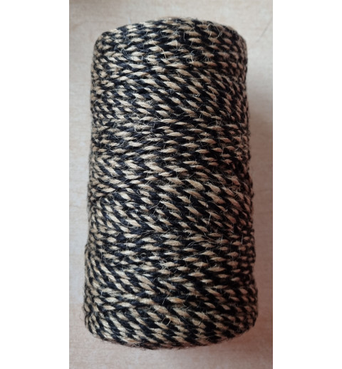 Juteband schwarz/beige