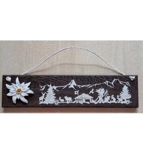 Schild dunkel  Edelweiss/Alpenfeeling