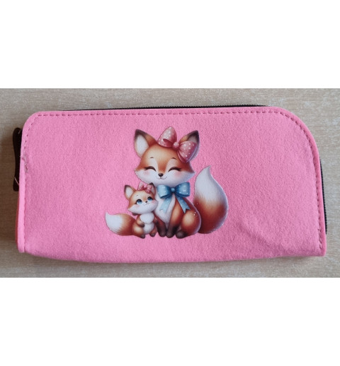 Filz Federmäppchen rosa Fuchs