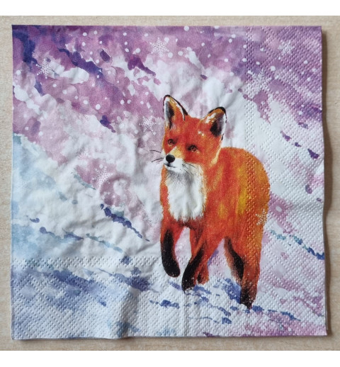 Serviette  Fuchs im Schnee
