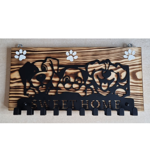 Garderobe geflammt drei Hunde/Sweet Home