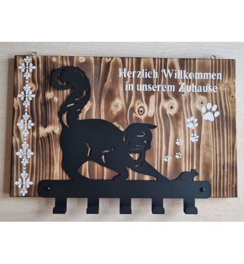 Garderobe geflammt Katze und Maus/Herzlich....