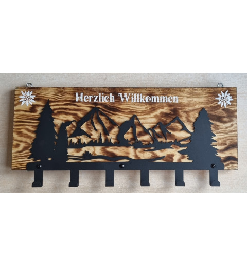 Garderobe geflammt Berge/Herzlich Willkommen