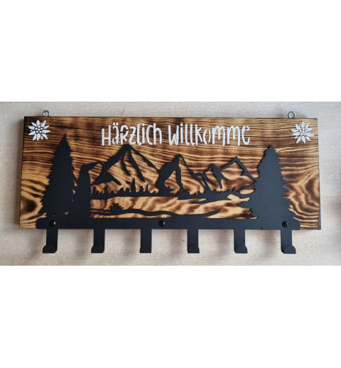 Garderobe geflammt Berge/Härzlich Willkomme