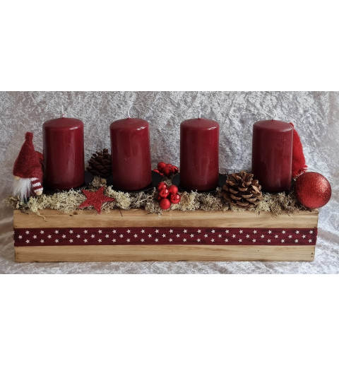 Adventsgesteck weinrot