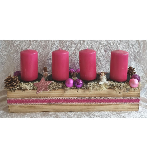 Adventsgesteck pink