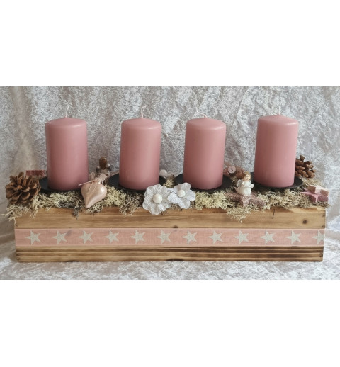 Adventsgesteck altrosa