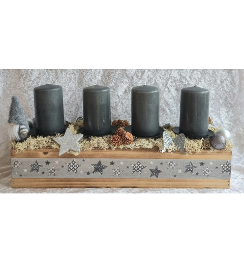 Adventsgesteck dunkelgrau