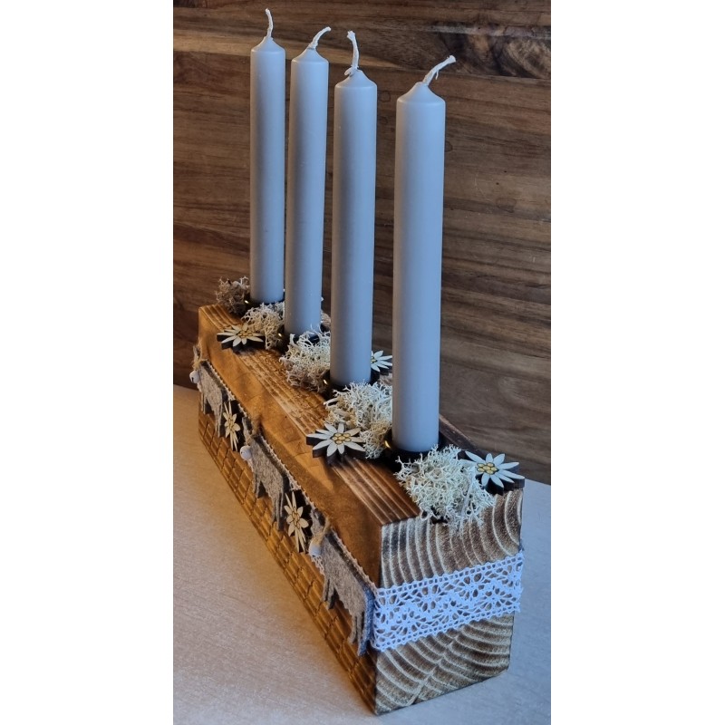 Adventsgesteck Alpenfeeling grau