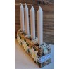 Adventsgesteck Edelweiss beige