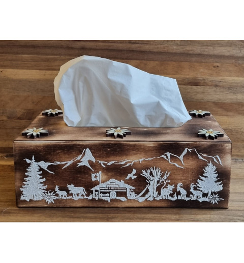 Kleenexbox geflammt Alpenfeeling