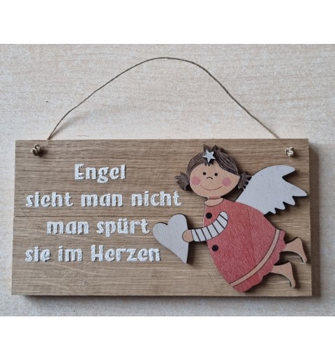 Schild natur Engel sieht man nicht..../Engel rot